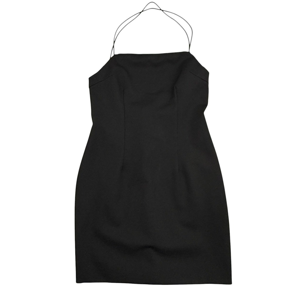 Tiger Mist Dress Women Medium Black Mini Bodycon Strappy Backless Stretch Y2K